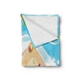 thumbnail image 2 of Graphic Beach Soft Flannel Fleece Blanket, Aerial View Cartoon of Summer Holiday Fun with Parasols and Towels with Ocean, Cozy Plush for Indoor and Outdoor Use, 60" x 80", Multicolor, by Ambesonne, 2 of 5