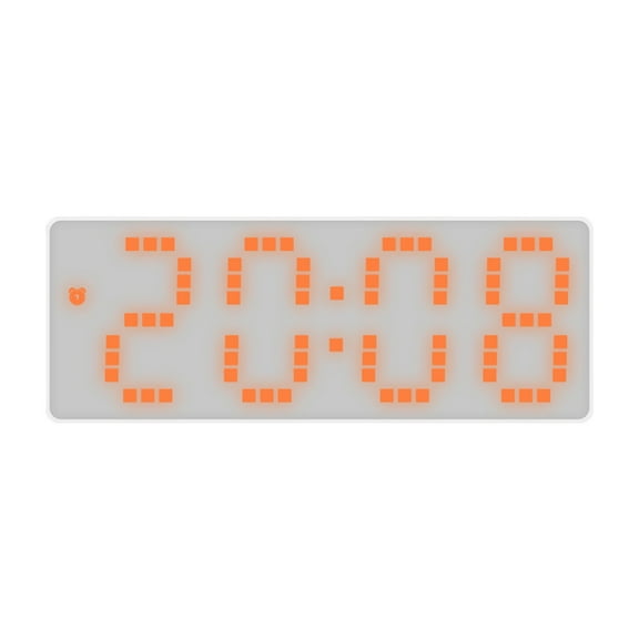 Orange Digital Alarm Clock with LED Display Date Temperature for Bedroom Desk Use with Adjustable Brightness