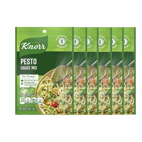 Knorr Sauce Mix Pasta Sauce For Simple Meals and Sides Pesto No Artificial Flavors, No Added MSG 0.5 oz, Pack of 6