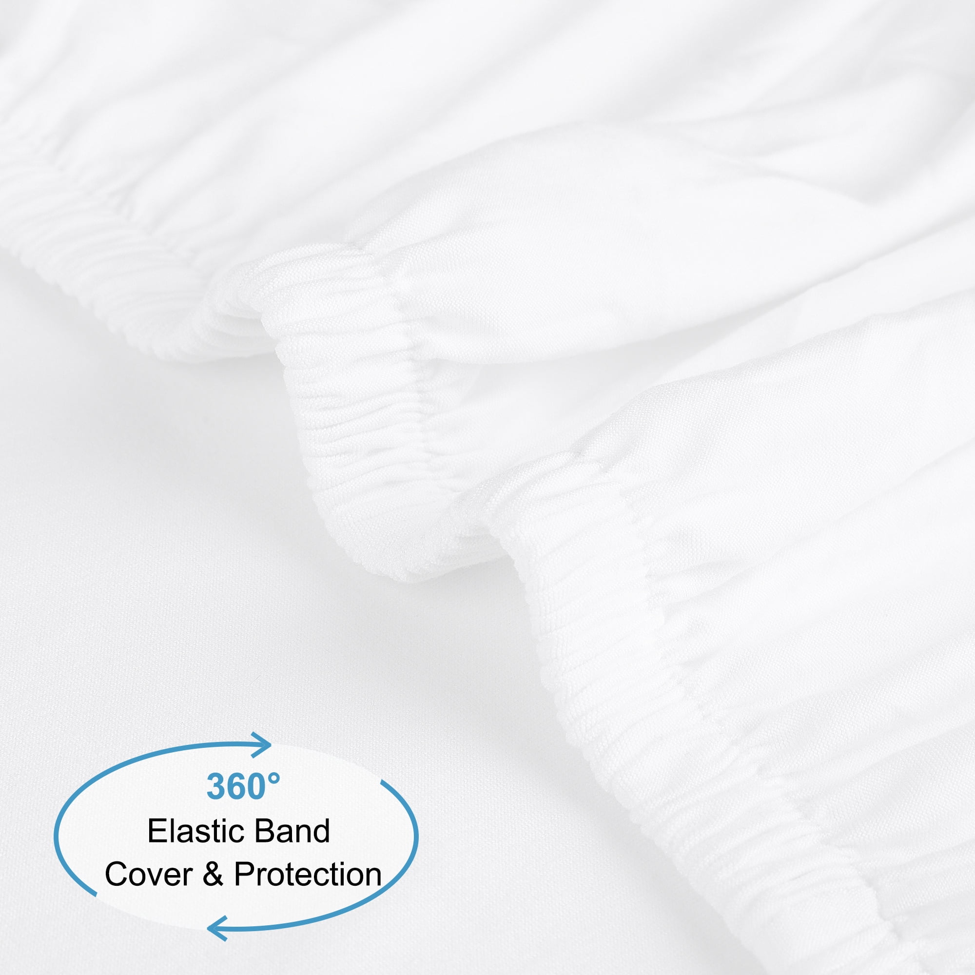 Unique Bargains Soft 190GSM Queen 16 Inch Deep Pocket Fitted Sheets White Twin