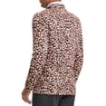thumbnail image 3 of Lars Amadeus Animal Printed Blazer for Men's Slim Fit One Button Sports Coats M Light Khaki, 3 of 5