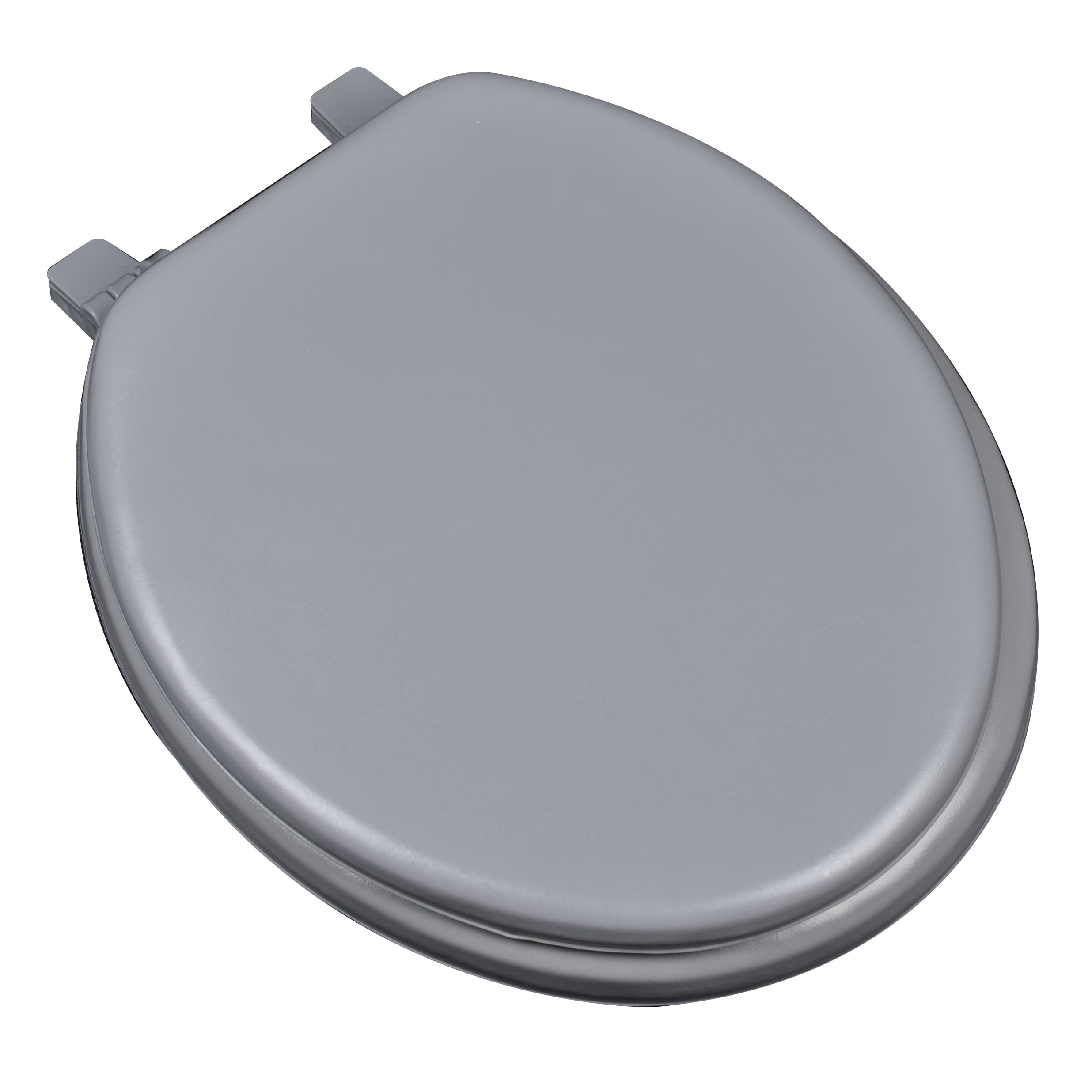 BathDecor Deluxe Soft Round Toilet Seat with a Closed Front in Gray
