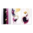 thumbnail image 2 of Designart "Fluidity Exquisite Black and Gold Ink Clouds II" Abstract Painting Wall Art Set Of 3 - Modern Pink Gallery Set For Office Decor, 2 of 6