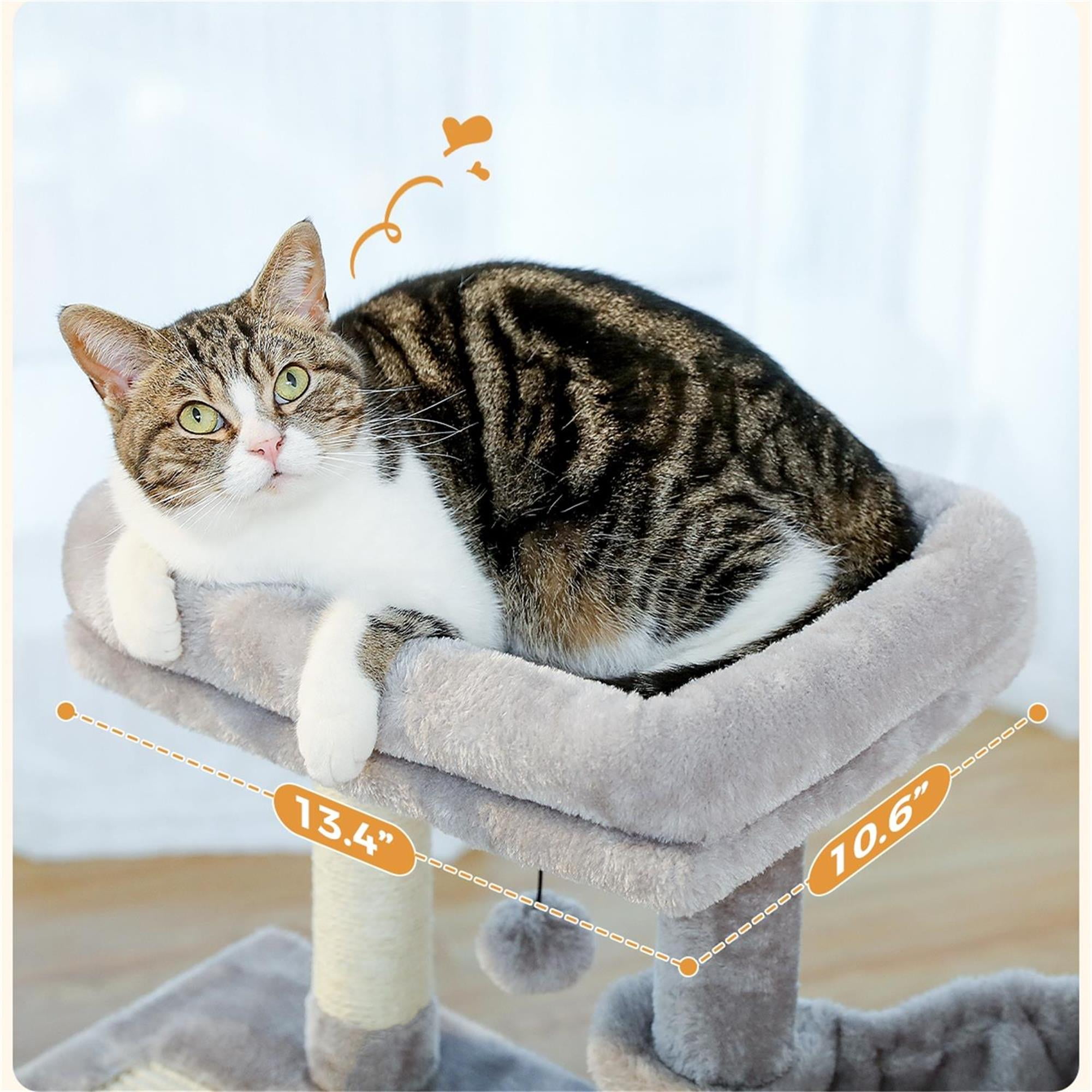 Pefilos 28" Cat Tree Houses for Indoor Cats, Cute Cat Condo for Multiple Cats Cat Climb Holder Cat Tower, Gray Pefilos 28" Cat Tree Houses for Indoor Cats, Cute Cat Condo for Multiple Cats Cat Climb Holder Cat Tower, Gray