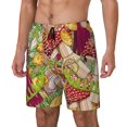 thumbnail image 2 of Haiem Bright Mushrooms Mens Swim Trunks with Compression Liner 2 in 1 Swimming Shorts Stretch Swimwear Quick Dry,Board Shorts-Large, 2 of 9