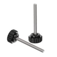 thumbnail image 3 of Uxcell 6 Pieces Knurled Clamping Knobs M5 x 50mm 304 Stainless Steel Threaded Stud 22mm Round Head Thumb Screws Black, 3 of 5