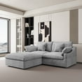 thumbnail image 2 of The Magic Home Cloud Modular L-Shaped Linen Sectional Sofa with Ottoman, Light Gray, 2 of 13