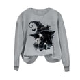 thumbnail image 6 of BRGZLK Halloween Witch Sweatshirts Women 2026 Fall Novelty Crew Neck Horror Season Long Sleeve Lightweight Warm Comfort Soft Pullover Tshirt for Party Gray S, 6 of 6