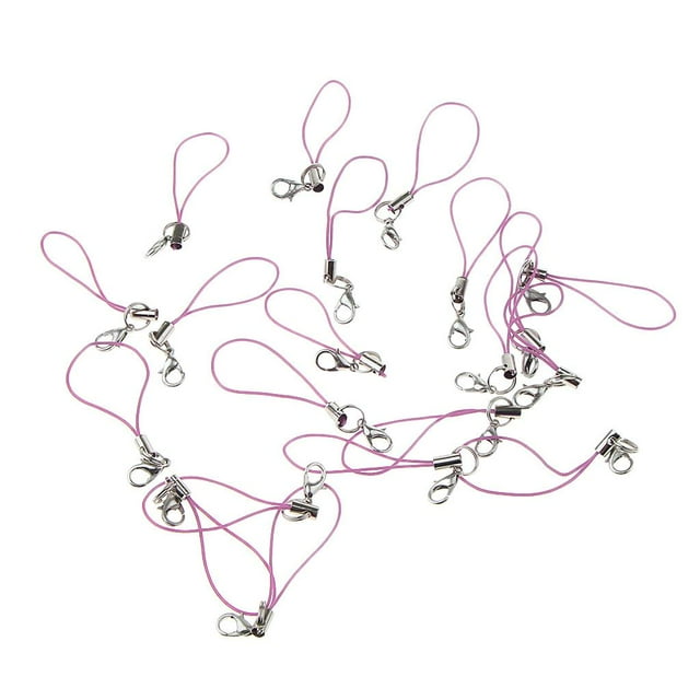 20pcs Correa Del Cordón Del Teléfono Celular Llavero Encantos de La Llave Cuelgan La Cuerda de Poliéster Violeta claro Sunnimix correa del acollador del teléfono