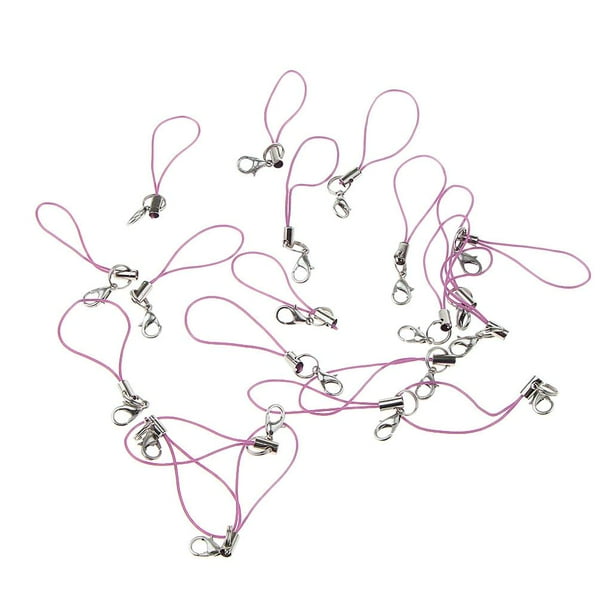 20 Unids Cordón Charm Cuelga El Cable Colgante Para El Teléfono Móvil Llaves Violeta claro Sunnimix correa del acollador del teléfono