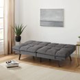 thumbnail image 2 of Memory Foam Futon, Gray Faux Suede, 2 of 6