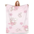 thumbnail image 3 of Kuromi And My Melody Fleece Blanket Super Soft Cozy Throw Blanket 50"X40", Lightweight Fuzzy Comfy Flannel Blanket Warm Plush Throw Blankets For Couch, Sofa, Bed, 3 of 7