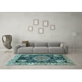 thumbnail image 3 of Ahgly Company Indoor Rectangle Medallion Light Blue Traditional Area Rugs, 3' x 5', 3 of 4