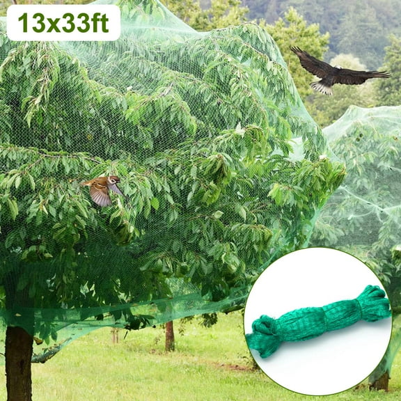 Imountek 13x33ft Bird Netting for Garden, PE Heavy Duty Anti Bird Netting for Fruits Tree Vegetables