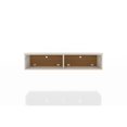 thumbnail image 1 of Manhattan Comfort Liberty Mid Century Modern Home Office Floating Desk, 42.28", Off White and Cinnamon, 1 of 8
