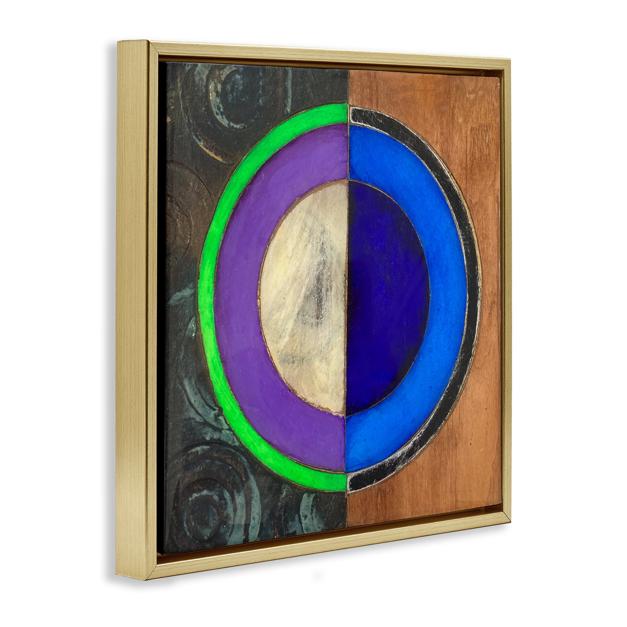 Stupell Industries Rustic Circular Balance Gold Framed Floater Canvas Wall Art, design by Matthew Finger