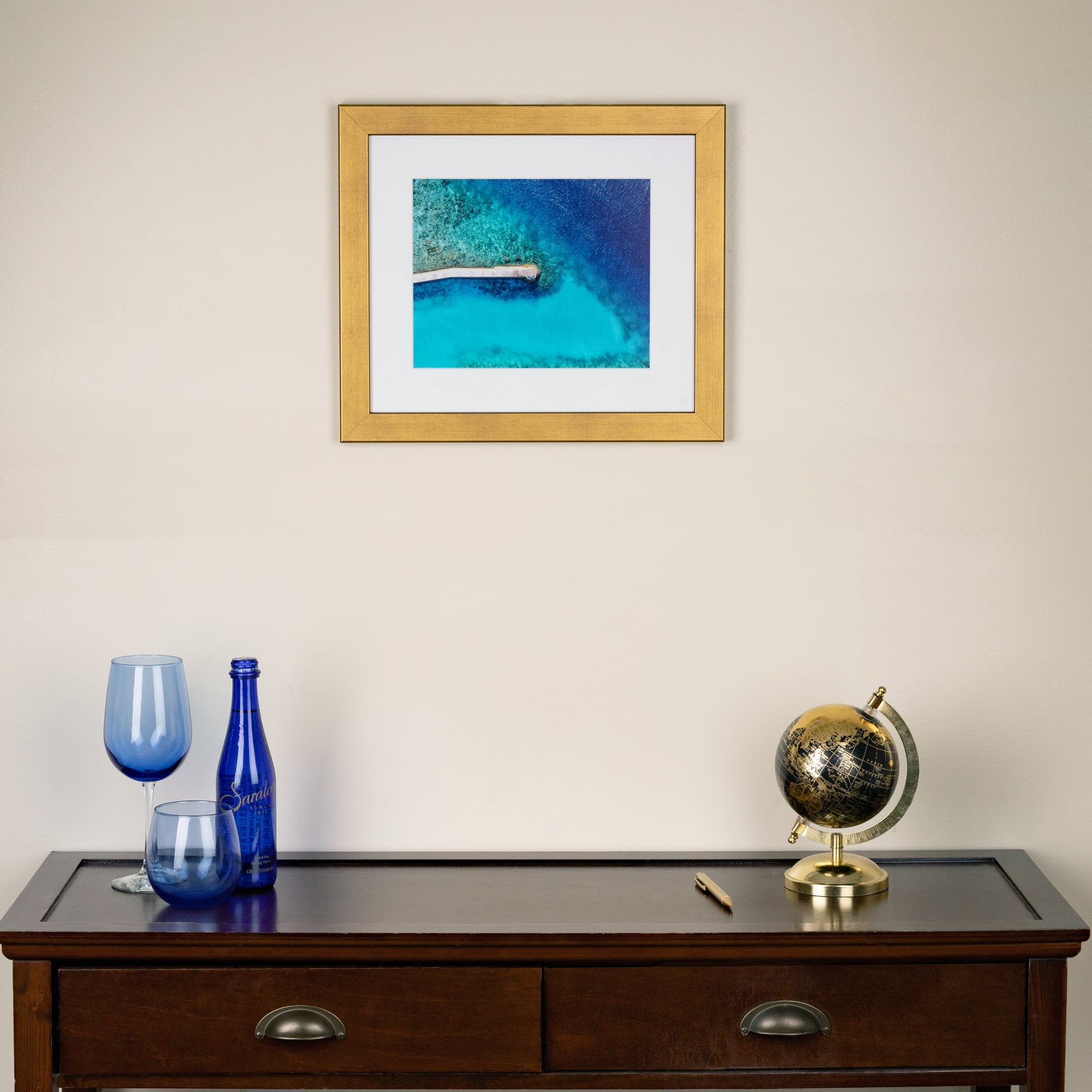 ArtToFrames 16" x 24" Muted Gold Glow Picture Frame, 16x24 inch Gold MDF Poster Frame (WOM-4670), 1 Pack