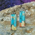 thumbnail image 3 of K-KED Women 925 Silver Cubic Zirconia Dangle Drop Ear Hook Wedding Earrings Jewelry-Turquoise, 3 of 6