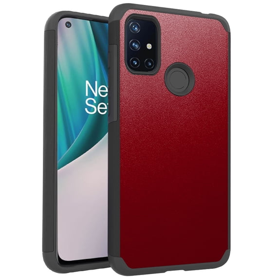 DALUX MetKase Hybrid Slim Phone Case Cover Compatible with OnePlus Nord N10 5G (2020) - Burgundy