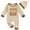 Y51-Beige, variant on Baby Boy Clothes Little Bro Romper Jumpsuit Ribbed Knit Long Sleeve Bodysuit With Hat(Y51-Beige,3-6 Months)