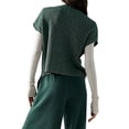 thumbnail image 2 of Gupgi Women Short Sleeve Sweater Knit Crop Top Solid Color Ribbed Tank Top, 2 of 7