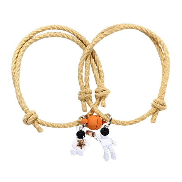 Pulsera magnética con diseño de astronauta y estrella, ideal como regalo para pareja y mejor amiga. H