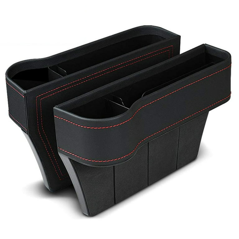 2 Pack PU Leather Car Seat Gap Filler Storage Box Console Side Organizer  Pocket