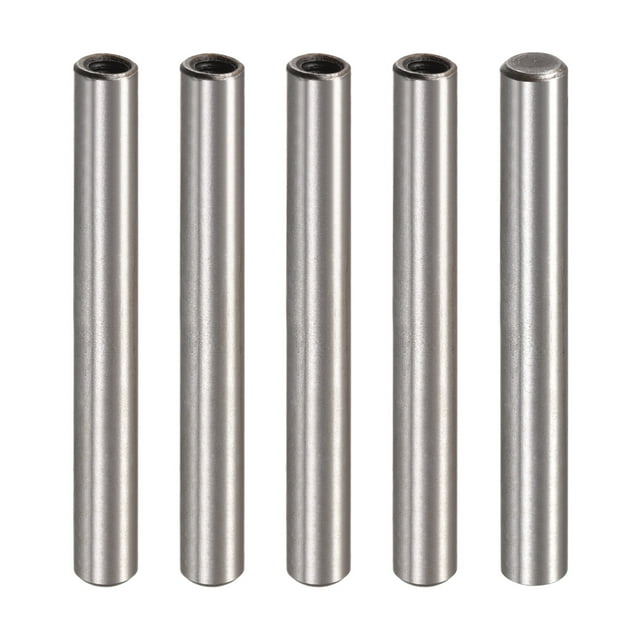 Unique Bargains M4 Internal Thread Dowel Pin 5 Pack 6x50mm Chamfering Flat Carbon Steel Cylindrical Pin