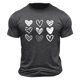 thumbnail image 4 of Tops para hombre, blusas y camisas de cuello redondo y manga corta para hombre. Camiseta/camisa informal de cuello redondo y manga corta con estampado de corazones para hombre. Tops de poliéster para, 4 of 4