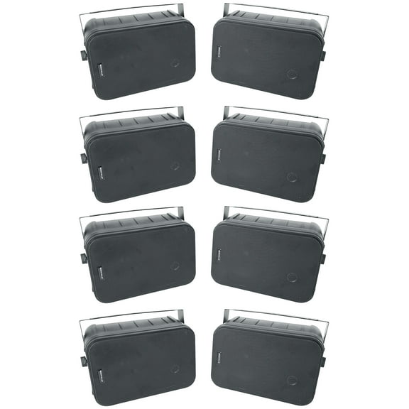 (8) Rockville HP65S-8 6.5" Black Outdoor/Indoor Home Theater Speakers Swivel Brackets