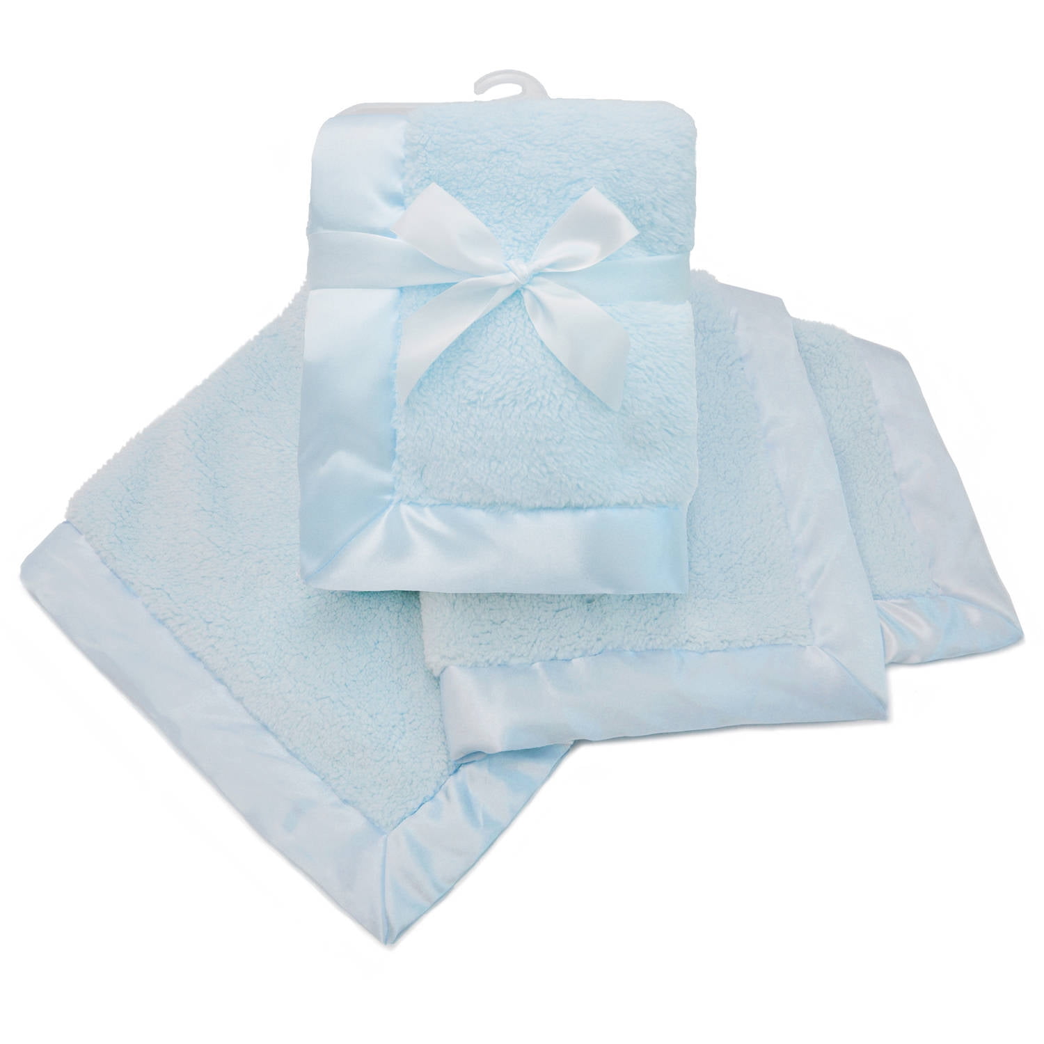 TL Care Sherpa Receiving Blanket, Blue