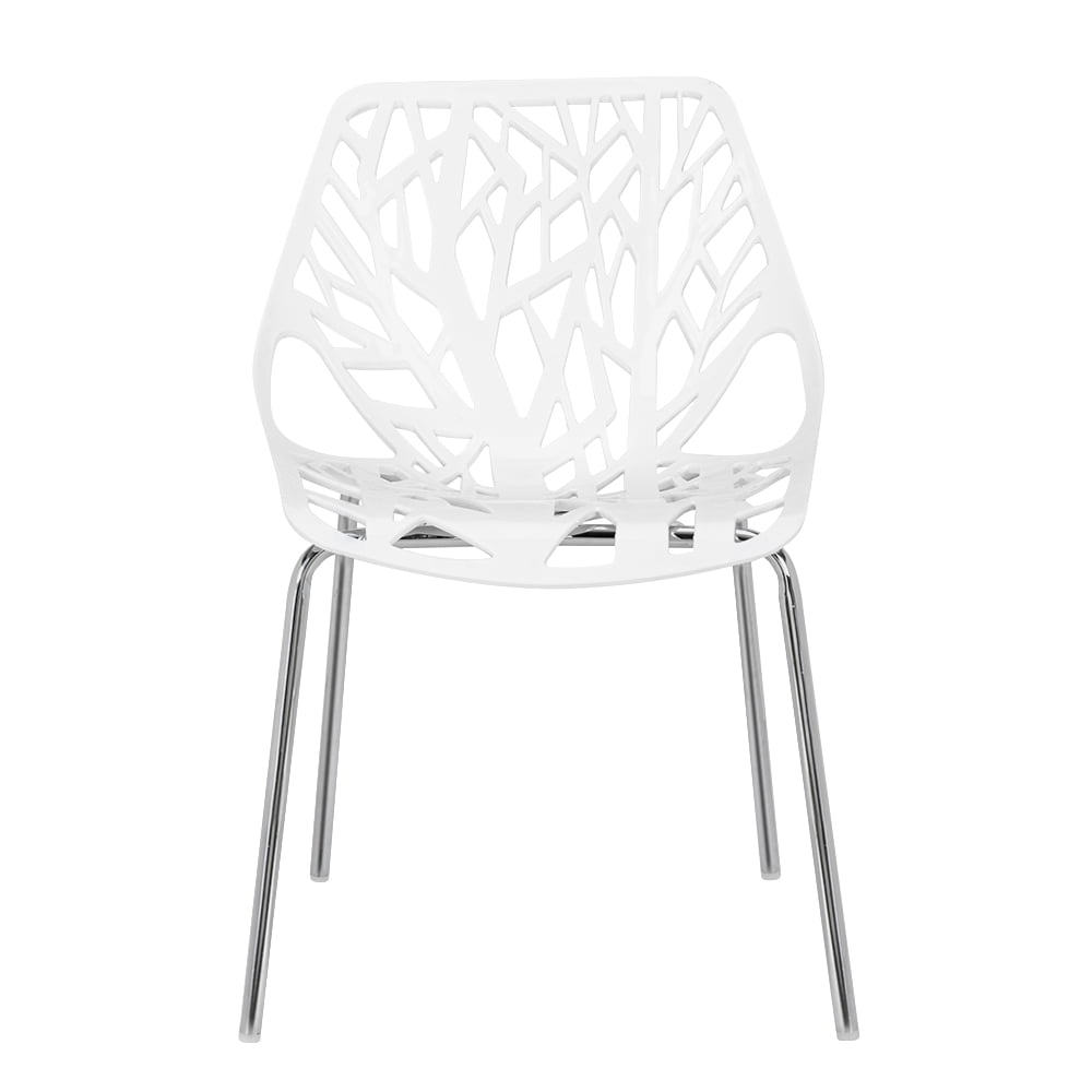 Ktaxon Dining Chairs (Set of 4)  Modern Nest Style Lounge Chairs Kid-Friendly Birch Chairs, Stackable Modern Chair white