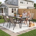 thumbnail image 2 of CHINNLUU Patio Dining Chairs Set of 4 Outdoor Stackable Dining Chairs for All Weather 330lbs Capacity Heavy Duty Metal Frame Patio Furniture for Backyard Garden Poolside (Brown), 2 of 12