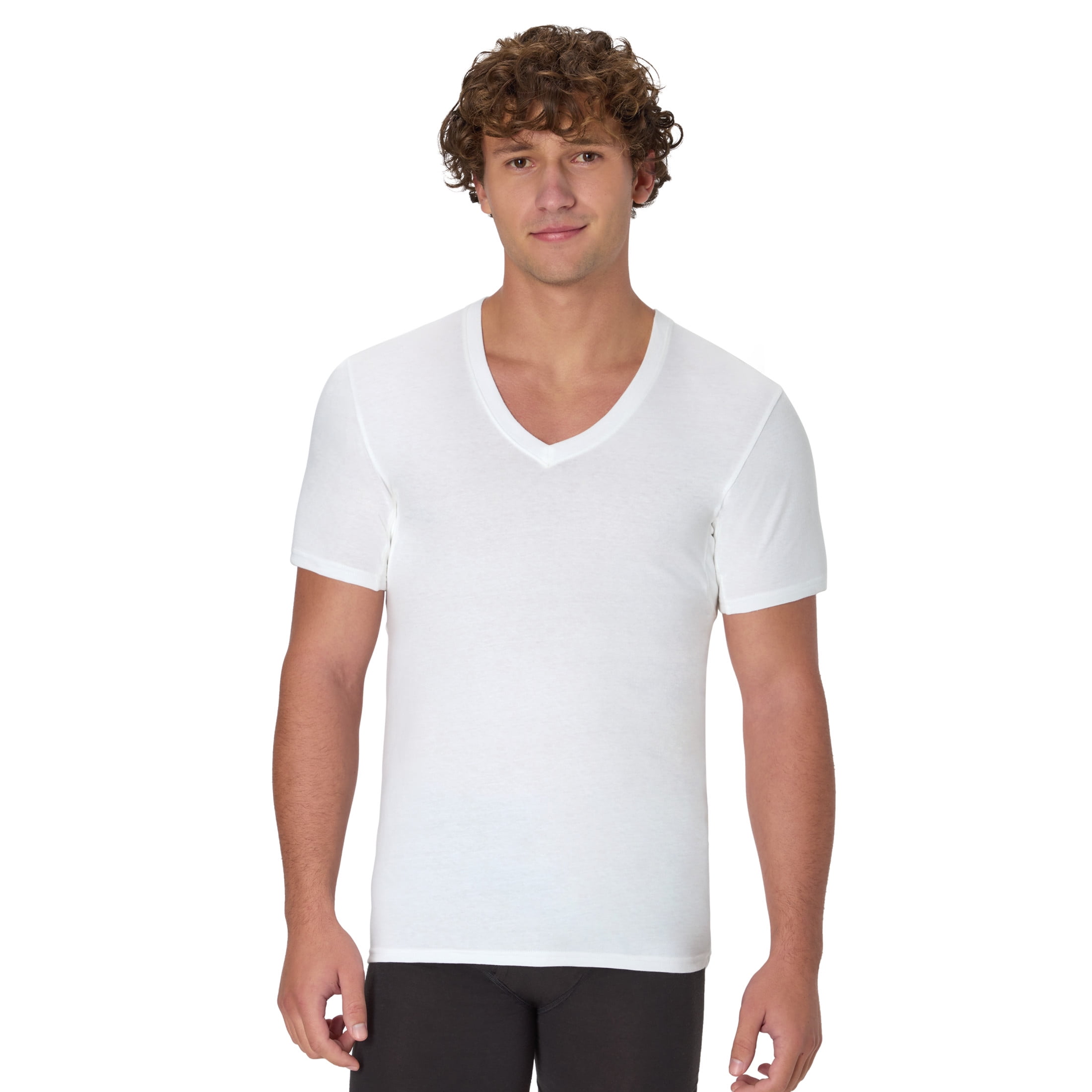 T-Shirt V-Neck with Sweat Block Tech, 3-Pack, White Tees