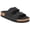 Leather Black, variant on Women's Adjustable Buckle Suede/Leather Clog Sandals, Arch Support water-resistant Slides for Daily Wear, Suede Tan Size 9