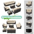 thumbnail image 5 of ALAULM 10 Pieces Patio Furniture Set with 43" Propane Fire Pit Table & 8 Seat Cushions(Sand), 5 of 9