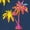 COLORFUL TREES, BLUE, variant on Men's Hawaiian Shirts Short Sleeve Button Down Shirt Mens Vacation Shirts Summer Beach Casual Tropical Shirts for Men Funny XXL Night View Palm, Black