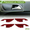 thumbnail image 3 of Interior Door Handle Bowl Cover Trim for Toyota Camry 2018-2022 Red ABS 4 Pcs, 3 of 6