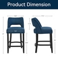 thumbnail image 5 of Vknow Furniture Mid-Century Counter Height Bar Stools Set of 6 with Solid Wood Legs and Ergonomic Backrest for Kitchen Island and Dining Room,Blue, 5 of 9