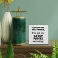 thumbnail image 3 of Zomyto 7"x7" Country Sassy Pants Wood Box Sign Decor Desk Sign Wooden Box Block Sign Rustic Home Office Kitchen Shelf Wall Decoration, 3 of 5
