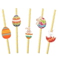 thumbnail image 6 of 24-Count Easter Paper Straws – Reusable, BPA-Free & Cuttable, Bunny/Egg Designs for Kids’ Parties, Eco-Friendly Spring Party Supplies (12 Styles, 7.5” Length) Multicolor, 6 of 6