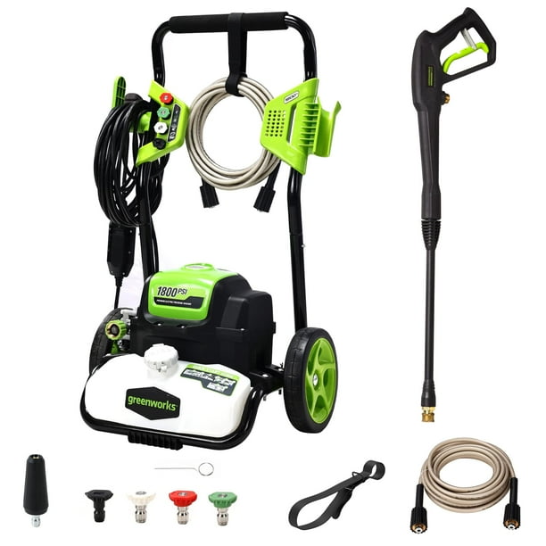 Hidrolavadora Greenworks de 1800 PSI y 1,2 GPM (marco abierto) con certificación PWMA