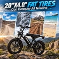thumbnail image 3 of Pescroa Electric Bike for Adults, 750W Motor, 20"x4" Fat Tire, 28MPH Pedal-Assist Mode, E Mountain Bike, 48V/15AH , Tested to UL2849 Standard by SGS, 3 of 9