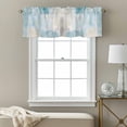 thumbnail image 5 of Rod Pocket Window Valances Teal Marble Gradient Abstract Color Block Short Kitchen Curtains Watercolor Morandi Window Treatment Drapes for Bedroom Bathroom Living Room 56x16In,1 Panel, 5 of 9