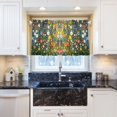 thumbnail image 5 of Yayeee Kitchen Curtains Tier Pair Light Filtering 27"x24" Rod Pocket Short Cafe Window Panel, Green Floral Garden, 5 of 7
