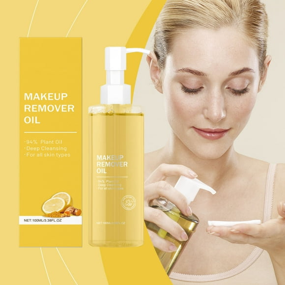 QIPOPIQ Ginger And Lemon Make-up Remover Oil Refreshing Gentle Deeped Cleansing Cream Face And Lip Make-up Remover Ginger Lemon Cleansing Oil