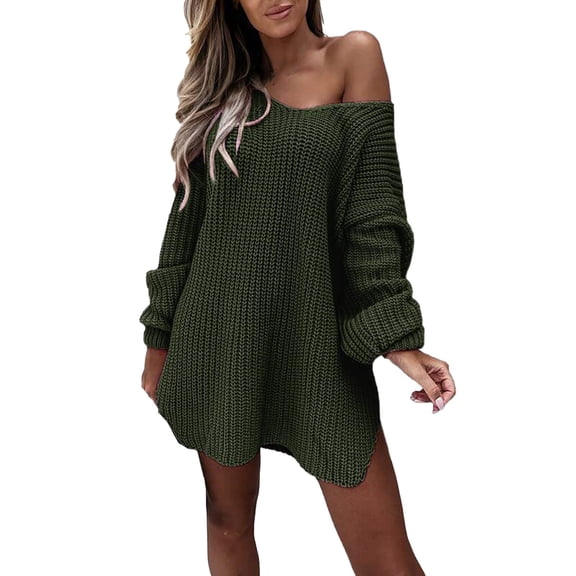 Women's V Neck Knit Sweater Soft Comfortable Pullover Blouse Casual Winter Warm Tops Fashionable Loose Fit
