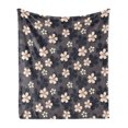 thumbnail image 1 of Sakura Soft Flannel Fleece Throw Blanket, Continuous Cherry Blossoms Petals and Little Dots Composition, Cozy Plush for Indoor and Outdoor Use, 60" x 80", Dark Grey Blush, by Ambesonne, 1 of 6