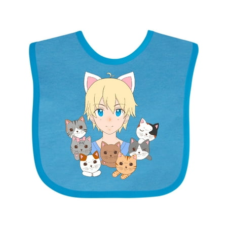 

Inktastic Neko Anime Boy with Cats Boys or Girls Baby Bib