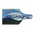 thumbnail image 1 of Mt Rainier Cutting Board, Cloudy Peak Mountain Snowy and Fluffy Stratovolcano and Dense Woods Photo, Decorative Tempered Glass Cutting and Serving Board, in 3 Sizes, by Ambesonne, 1 of 2